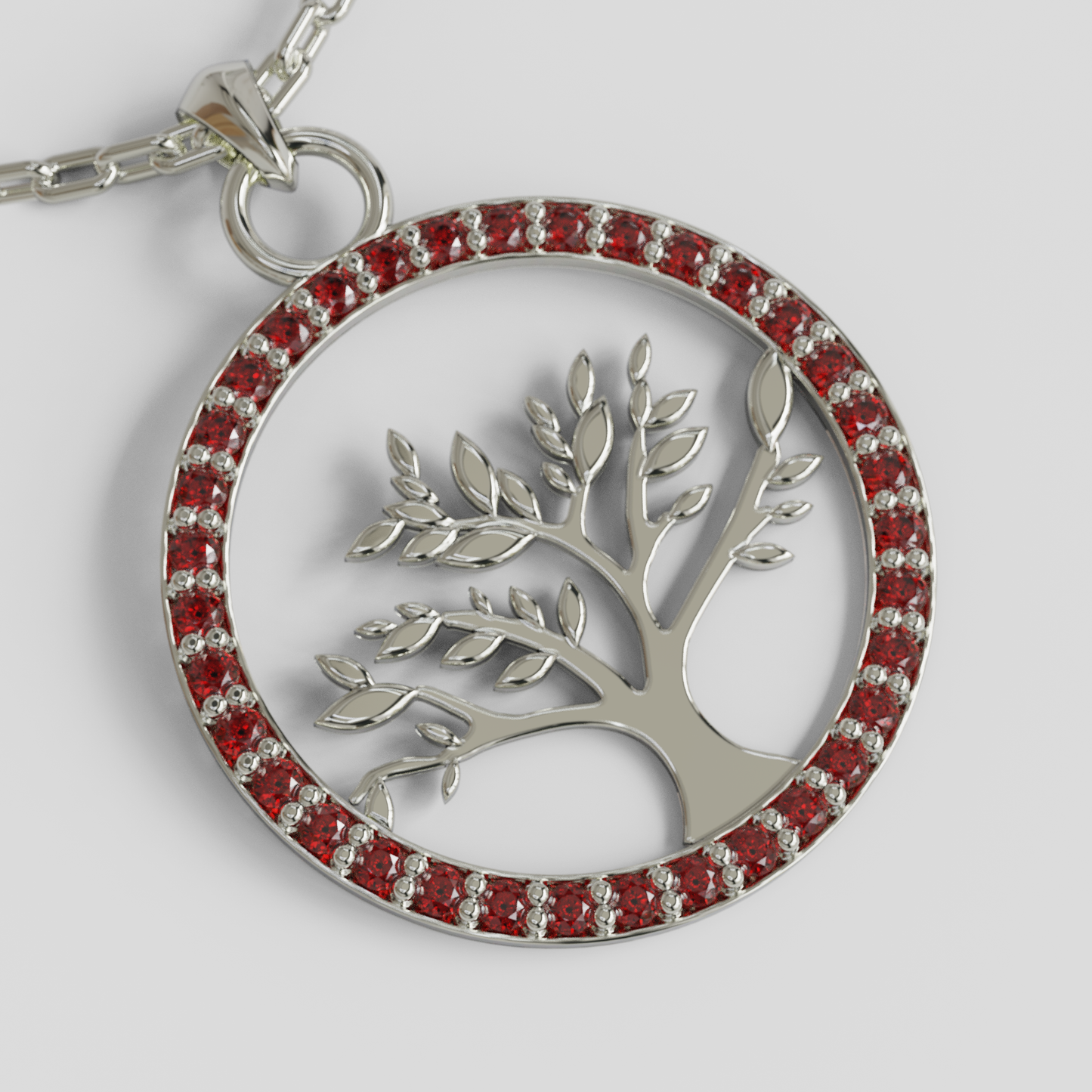 Conjunto Cadena Limada con Colgante Árbol de la Vida