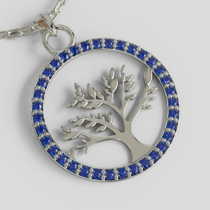 Conjunto Cadena Limada con Colgante Árbol de la Vida