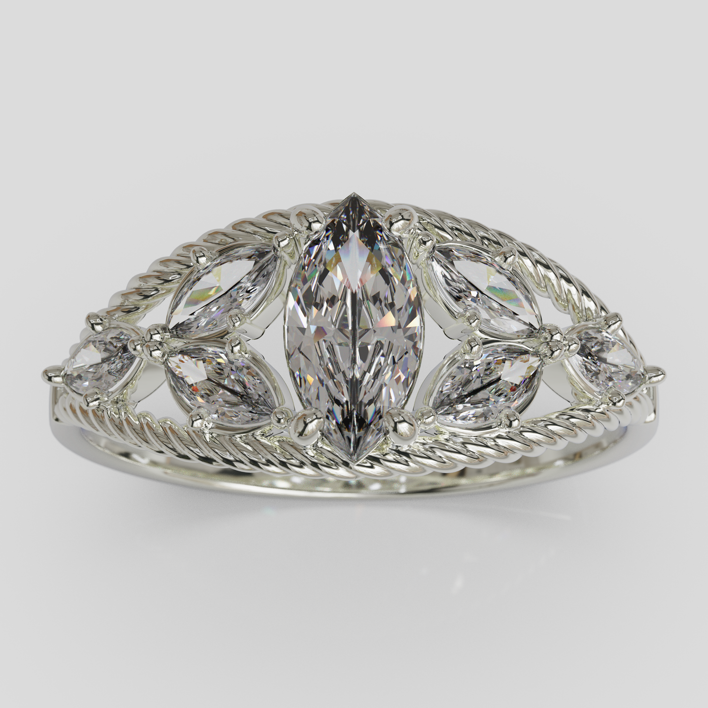 Anillo Marquis Cuerda plata 950