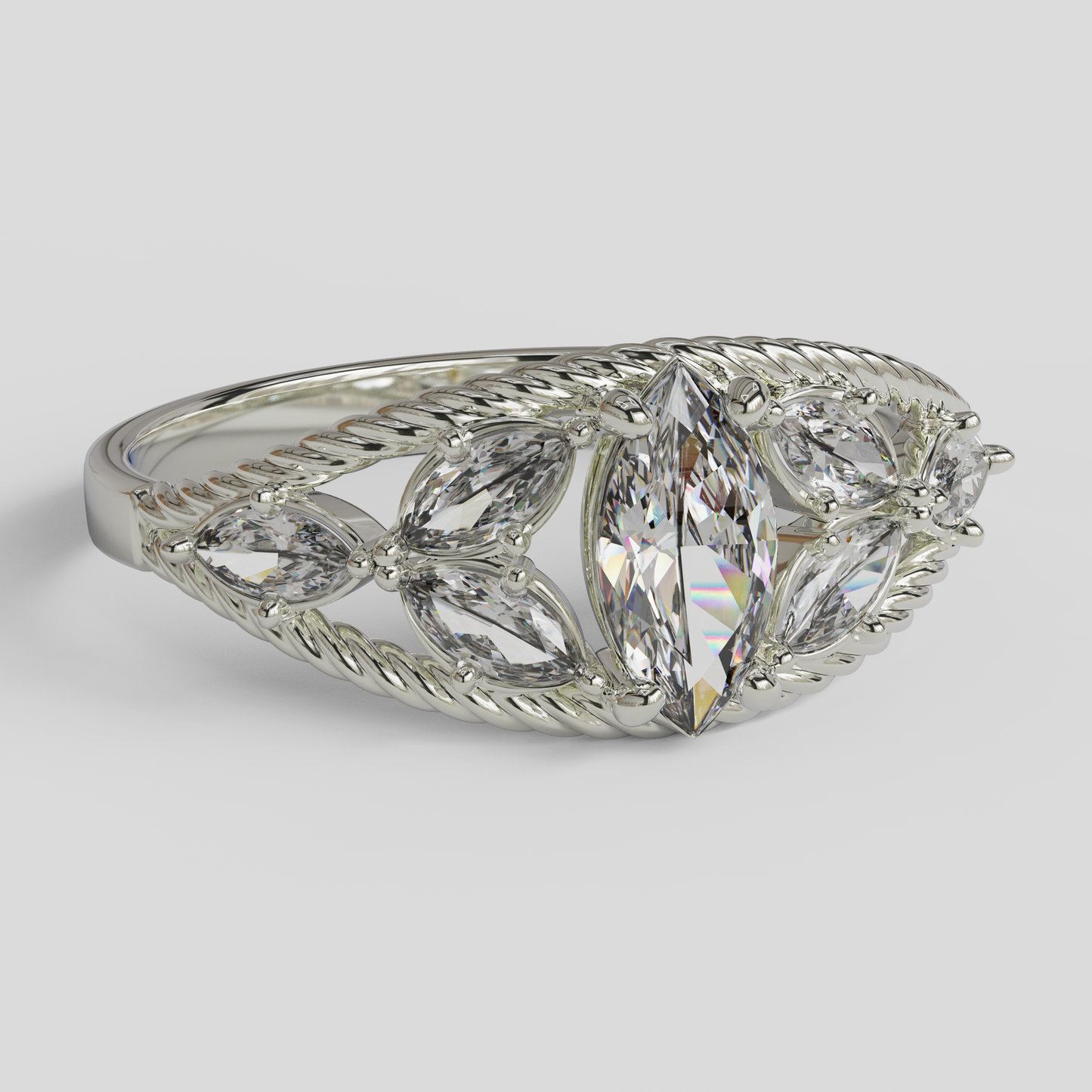 Anillo Marquis Cuerda plata 950