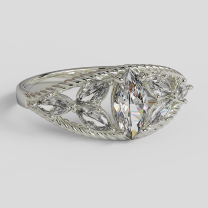 Anillo Marquis Cuerda plata 950