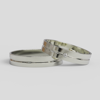 Argollas de Matrimonio Horizonte Tubo Plata 950 4mm