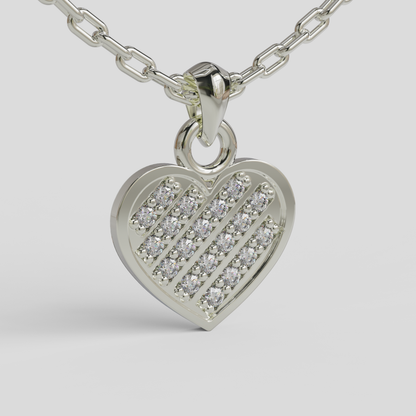Conjunto Cadena Limada con Colgante Corazón Brillante