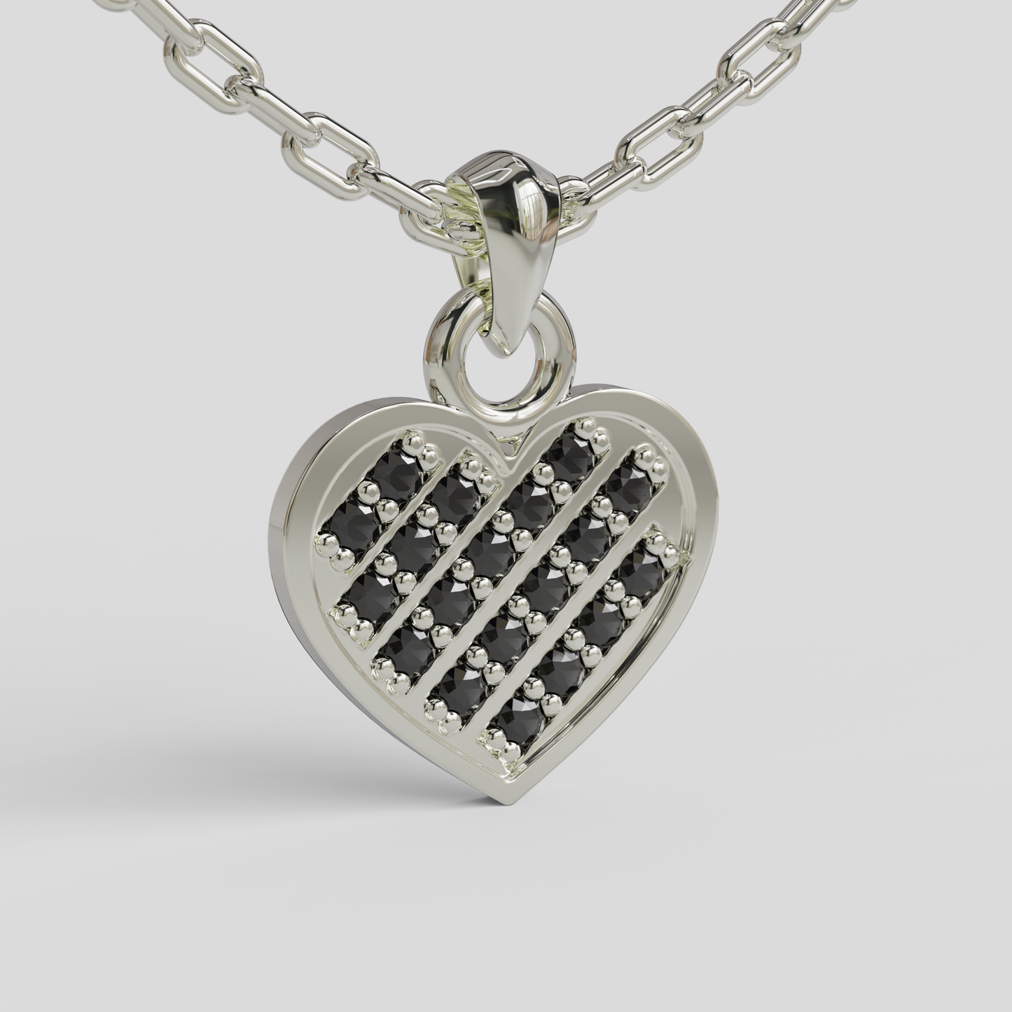 Conjunto Cadena Limada con Colgante Corazón Brillante