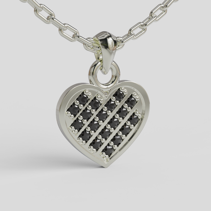 Conjunto Cadena Limada con Colgante Corazón Brillante