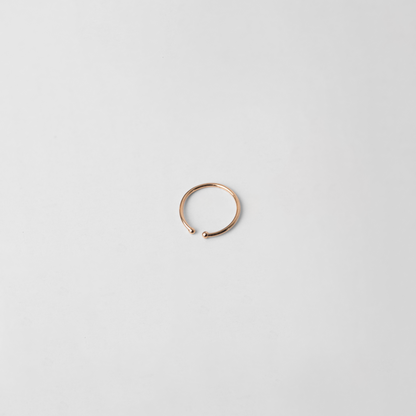 Piercing Aro Abierto con Bolita en Oro Rosado 18k