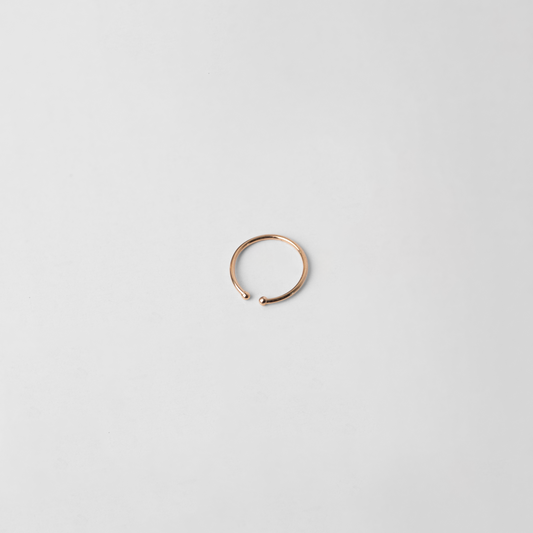 Piercing Aro Abierto con Bolita en Oro Rosado 18k