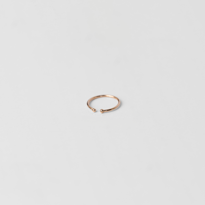 Piercing Aro Abierto con Bolita en Oro Rosado 18k