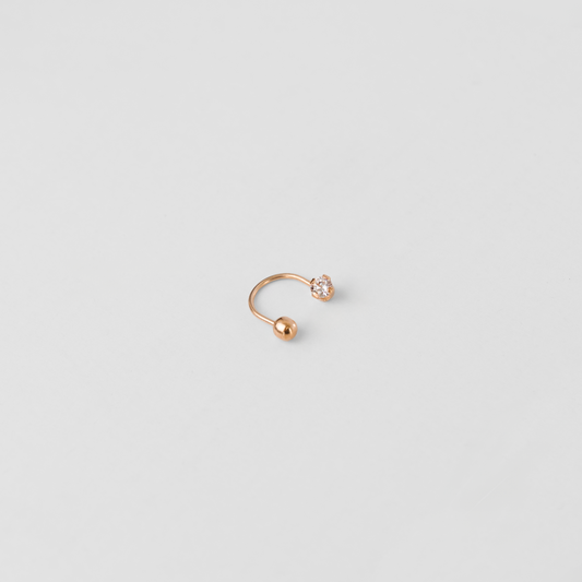 Piercing Septum con Circón Oro Rosado 18K