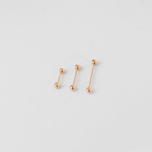 Piercing Barbell Oro Rosado 18K