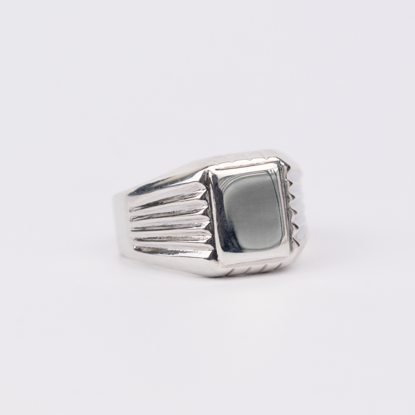 Anillo Sello 5 Plata con Oro