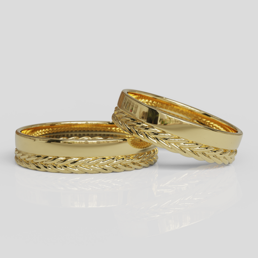 Argollas Tubo con Trenza Espiga