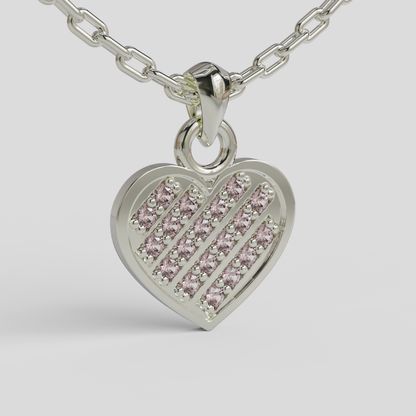 Conjunto Cadena Limada con Colgante Corazón Brillante