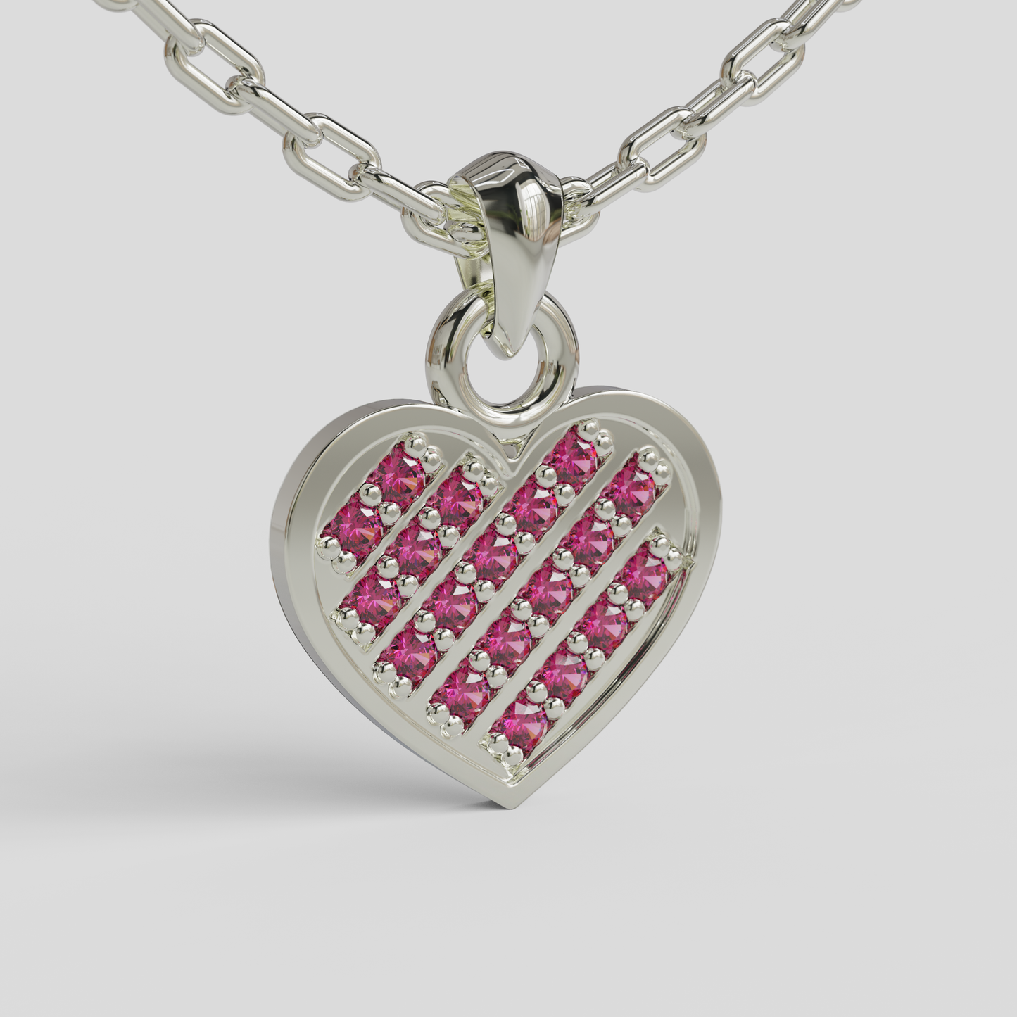 Conjunto Cadena Limada con Colgante Corazón Brillante