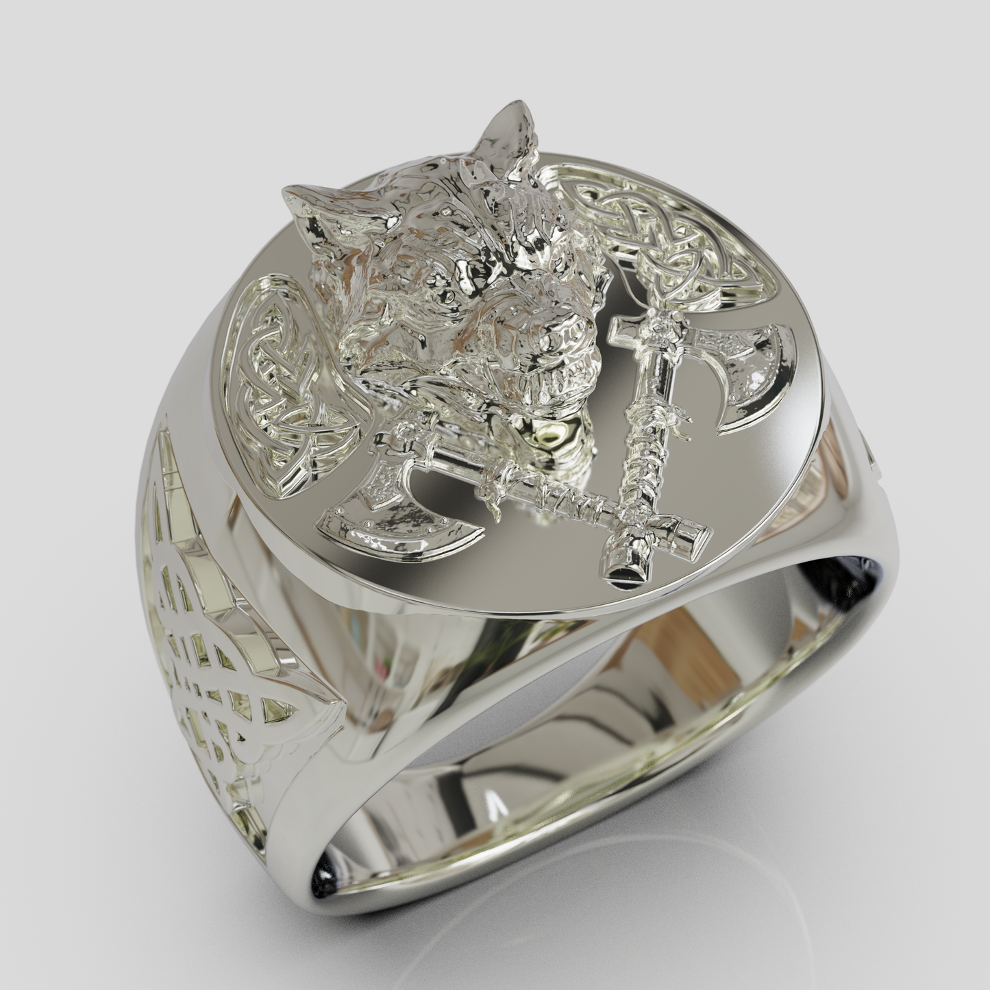 Anillo Sello Lobo 950