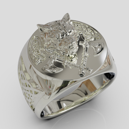 Anillo Sello Lobo 950