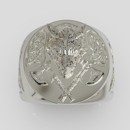 Anillo Sello Lobo 950