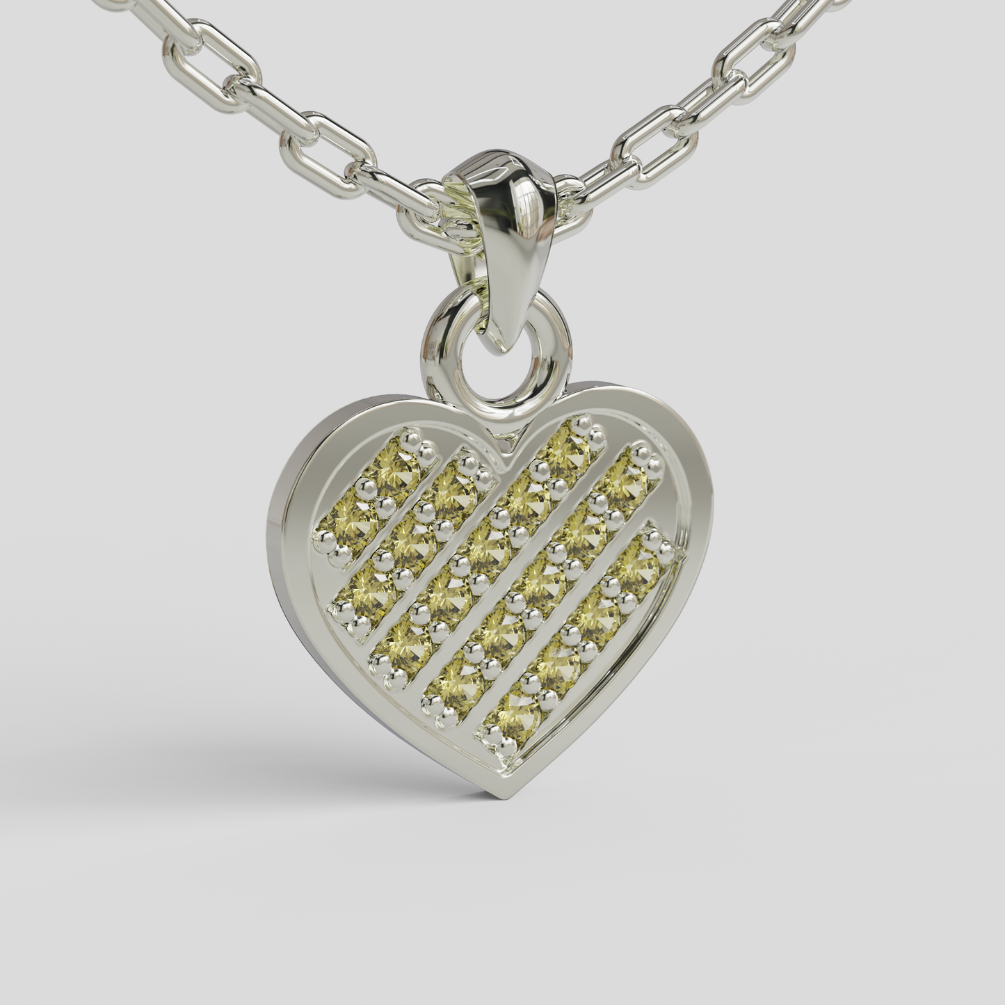 Conjunto Cadena Limada con Colgante Corazón Brillante