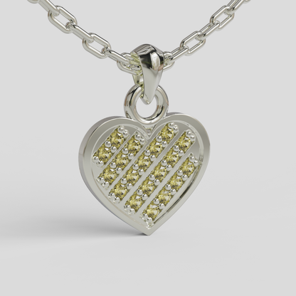 Conjunto Cadena Limada con Colgante Corazón Brillante