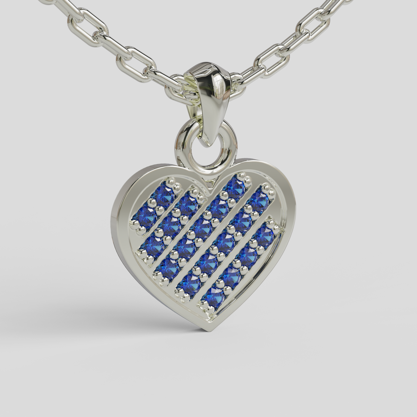 Conjunto Cadena Limada con Colgante Corazón Brillante