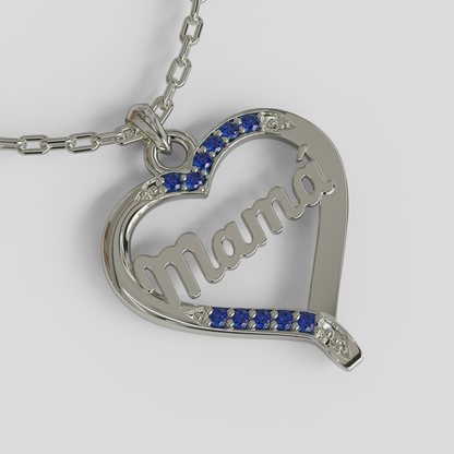 Conjunto Cadena Limada con Colgante Corazón Mamá