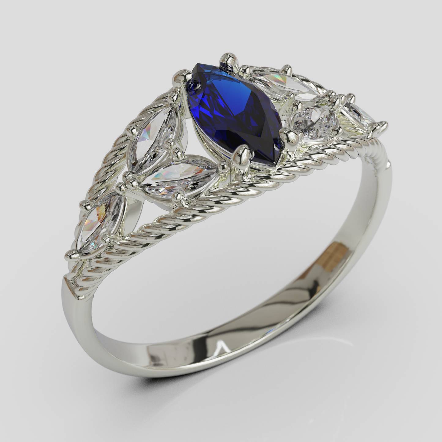 Anillo Marquis Cuerda plata 950