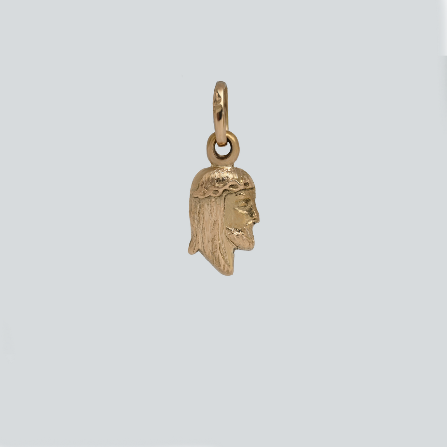 Dije Perfil Cristo Oro Rosado 18K