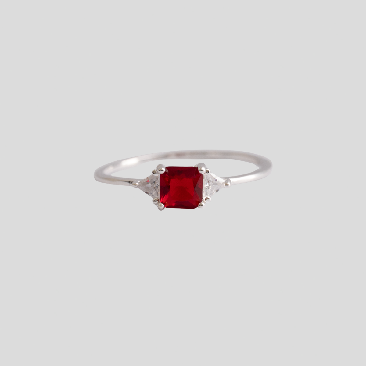 Anillo Plata 925 Piedra Cuadrada