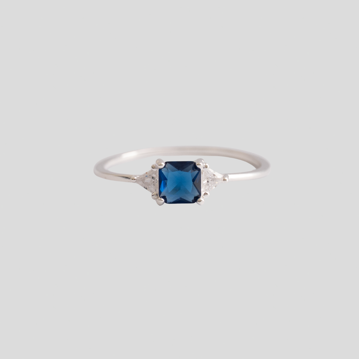 Anillo Plata 925 Piedra Cuadrada