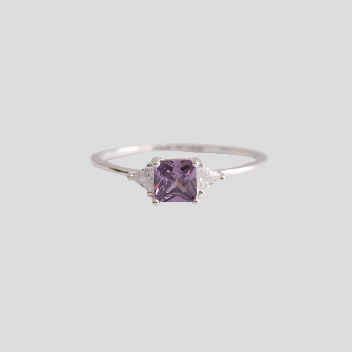Anillo Plata 925 Piedra Cuadrada