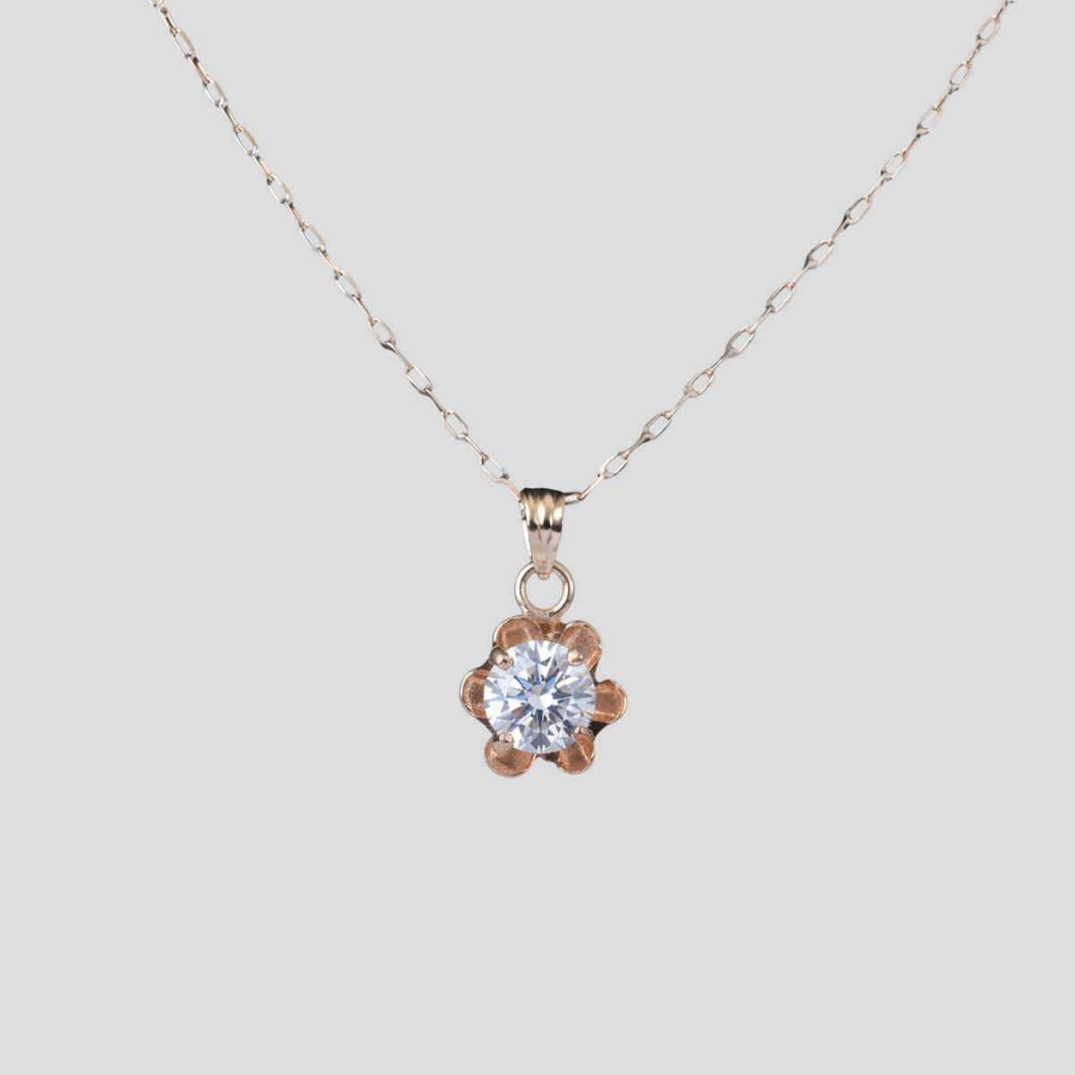 Conjunto Punto de Luz Flor con Cadena Limada