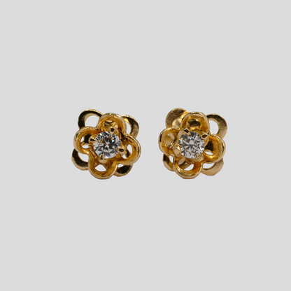 Aros Abridores Dalia Oro Rosado 18K