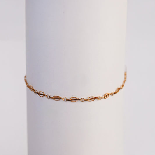 Pulsera Eslabones Curvos Oro Rosado 18K