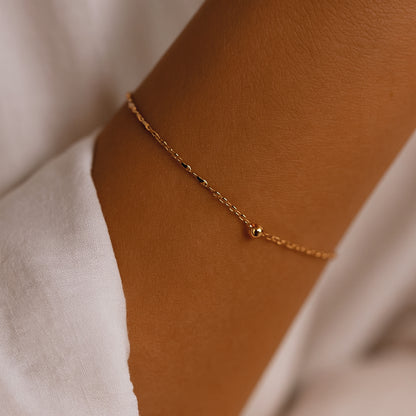 Pulsera Bolitas-Espiral Oro Rosado 18K