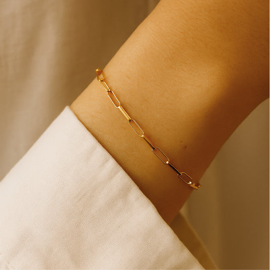 Pulsera Rectangular Oro Rosado 18K