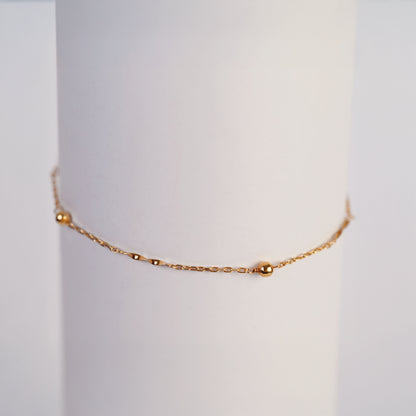 Pulsera Bolitas-Espiral Oro Rosado 18K