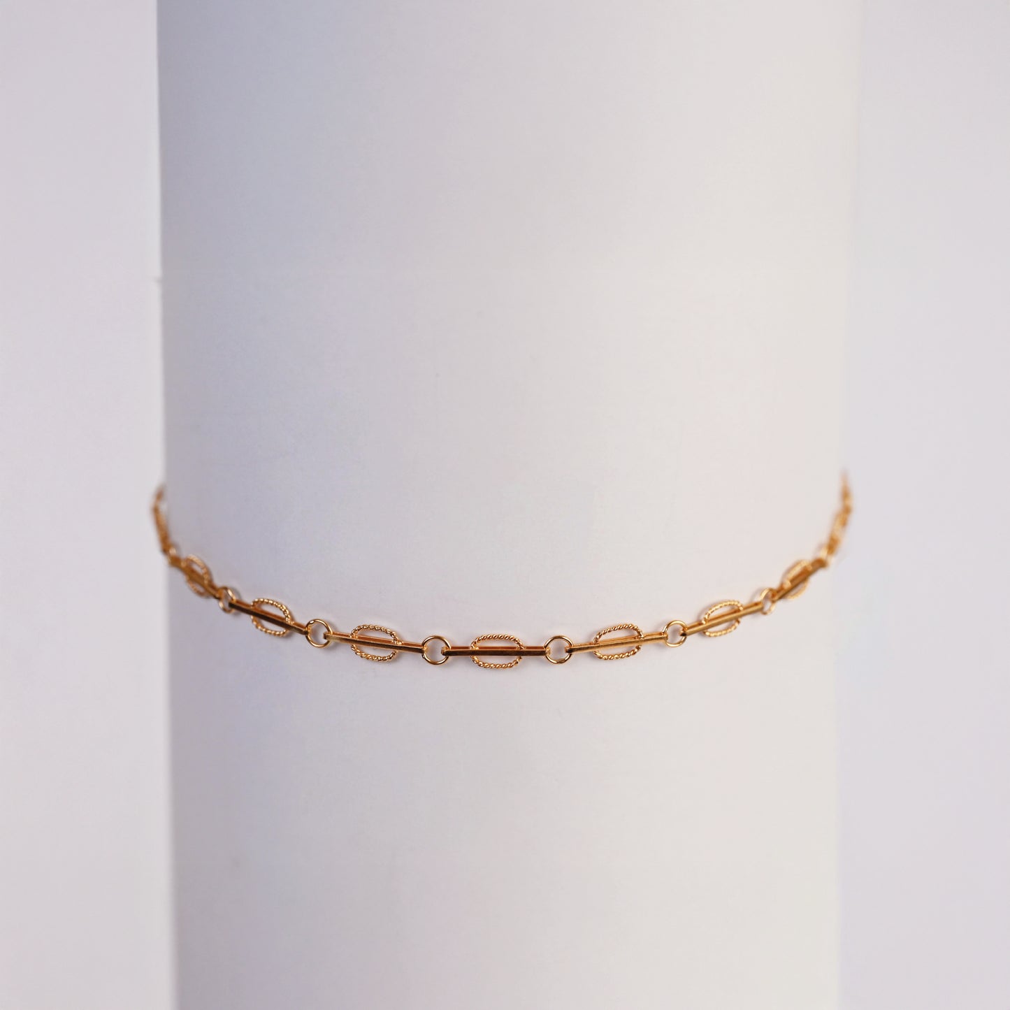 Pulsera Eslabones Rectos Oro Rosado 18K