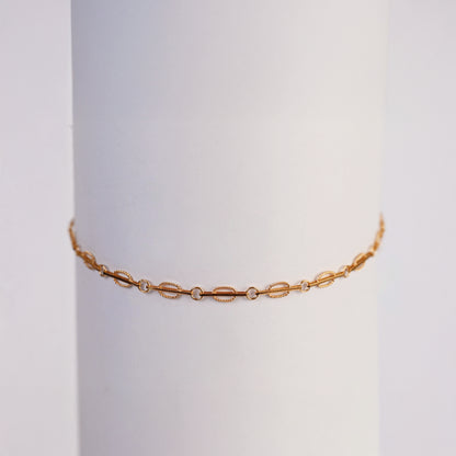 Pulsera Eslabones Rectos Oro Rosado 18K