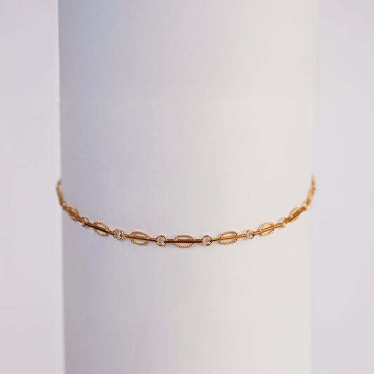 Pulsera Eslabones Rectos Oro Rosado 18K