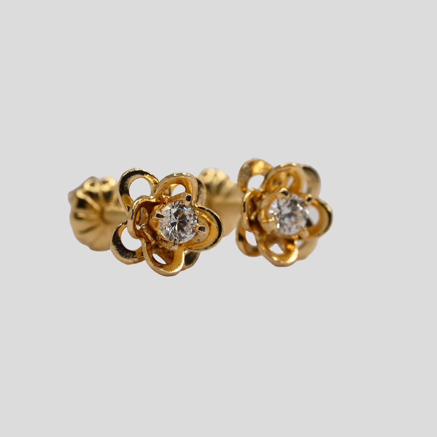 Aros Abridores Dalia Oro Rosado 18K