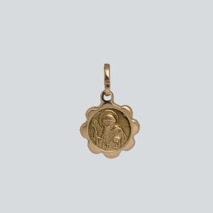 Dije Medalla San Benito  Oro Rosado 18K