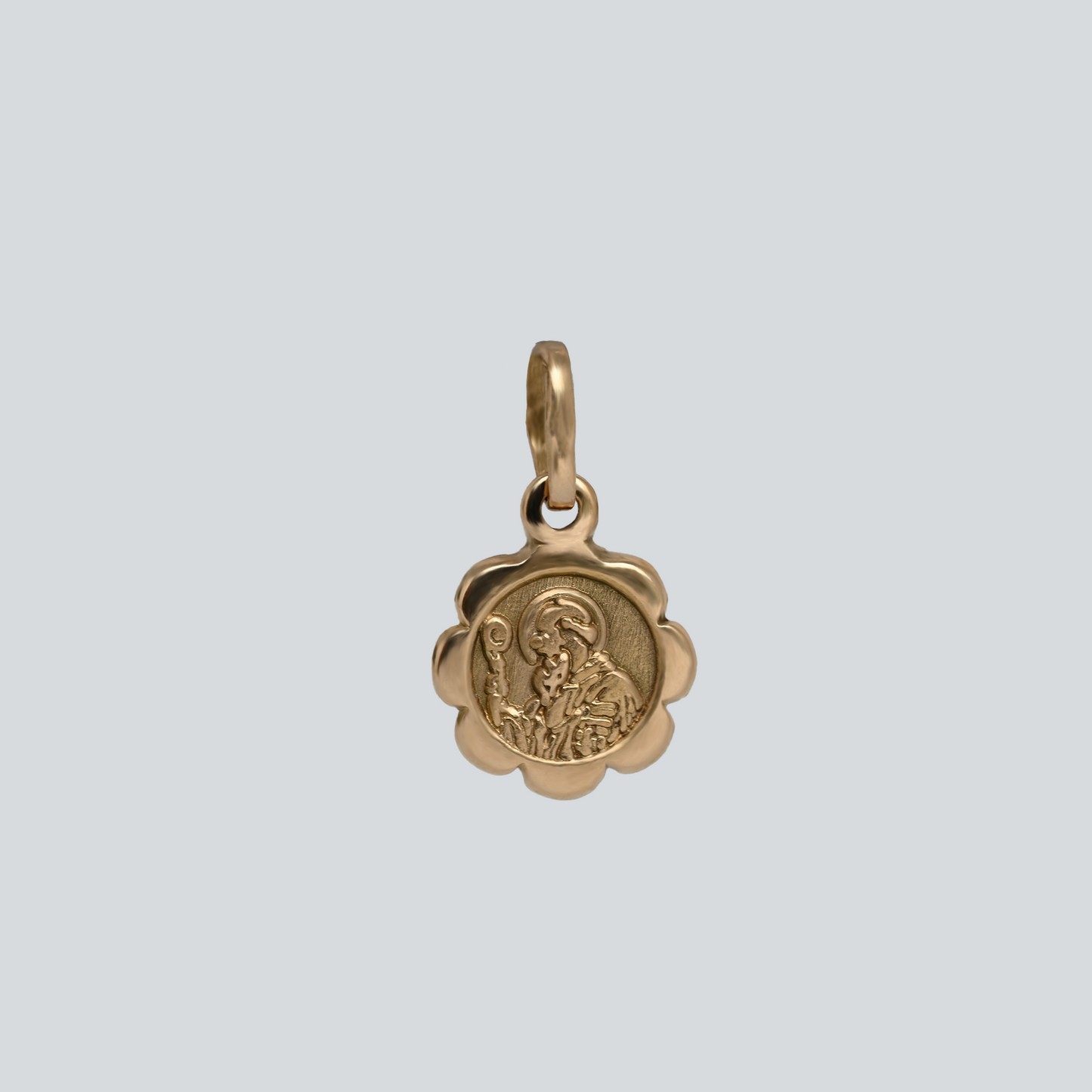 Dije Medalla San Benito  Oro Rosado 18K