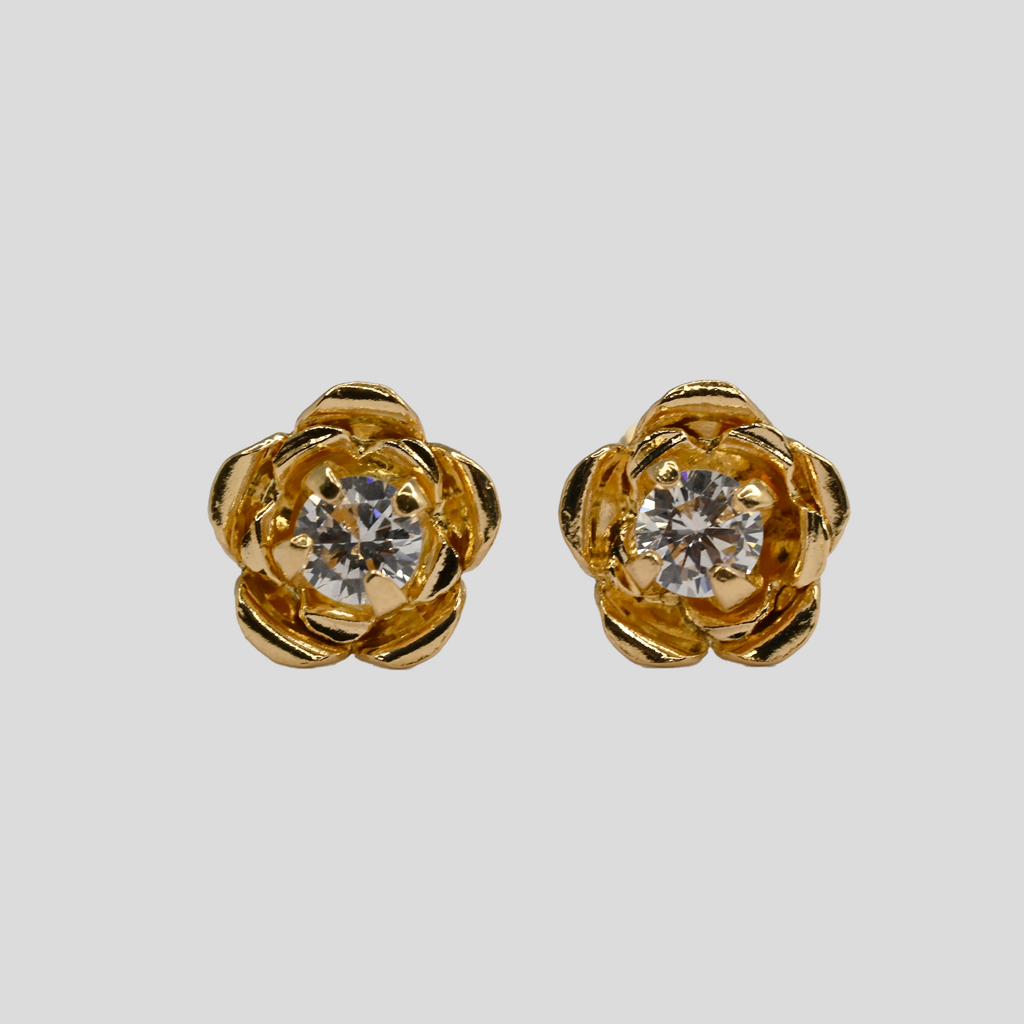 Aros Abridores Camelia Oro Rosado 18K
