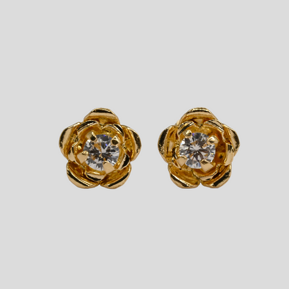 Aros Abridores Camelia Oro Rosado 18K