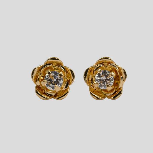 Aros Abridores Camelia Oro Rosado 18K