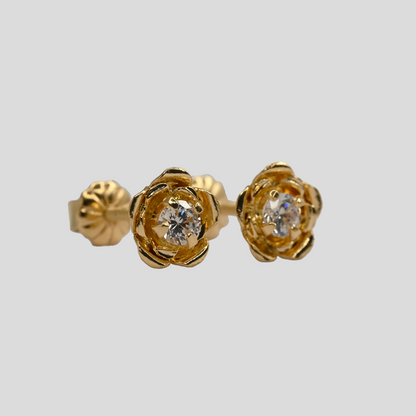 Aros Abridores Camelia Oro Rosado 18K