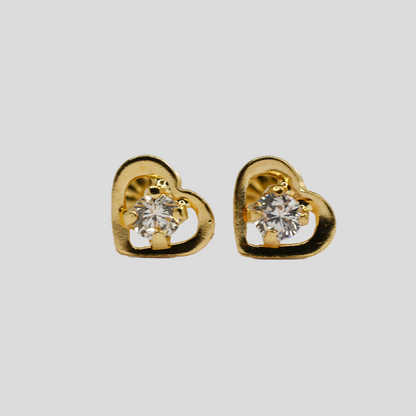 Aros Abridor de Corazón Oro Rosado 18k