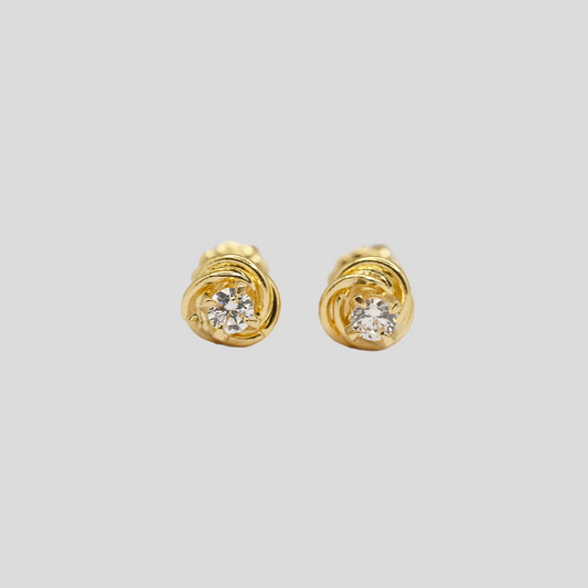 Aros Espiral Dorado Oro Rosado 18k