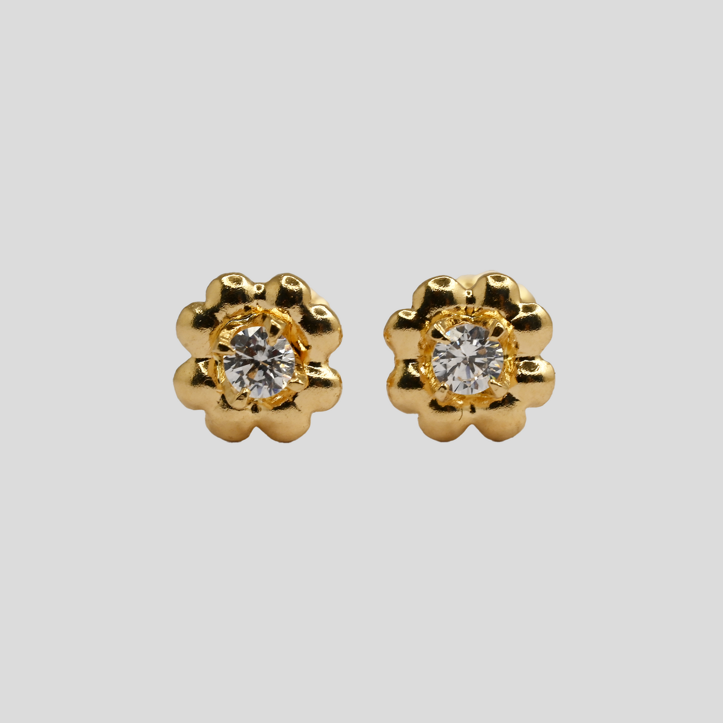 Aros Flor de Trevol pequeño Oro Rosado 18k