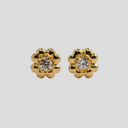 Aros Flor de Trevol pequeño Oro Rosado 18k